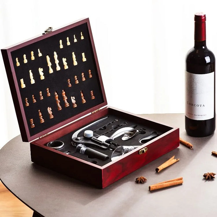 Cutie Sah cu Accesorii Sticla Vin Deluxe - Varivo