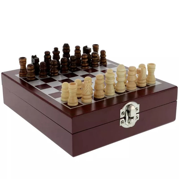 Cutie Sah cu Accesorii Sticla de Vin Checkmate - Varivo