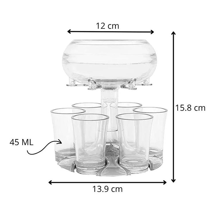 Dispenser pentru Bauturi cu 6 Shoturi, Distribuitor Rapid pentru Petreceri