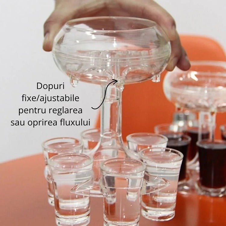 Dispenser pentru Bauturi cu 6 Shoturi, Distribuitor Rapid pentru Petreceri