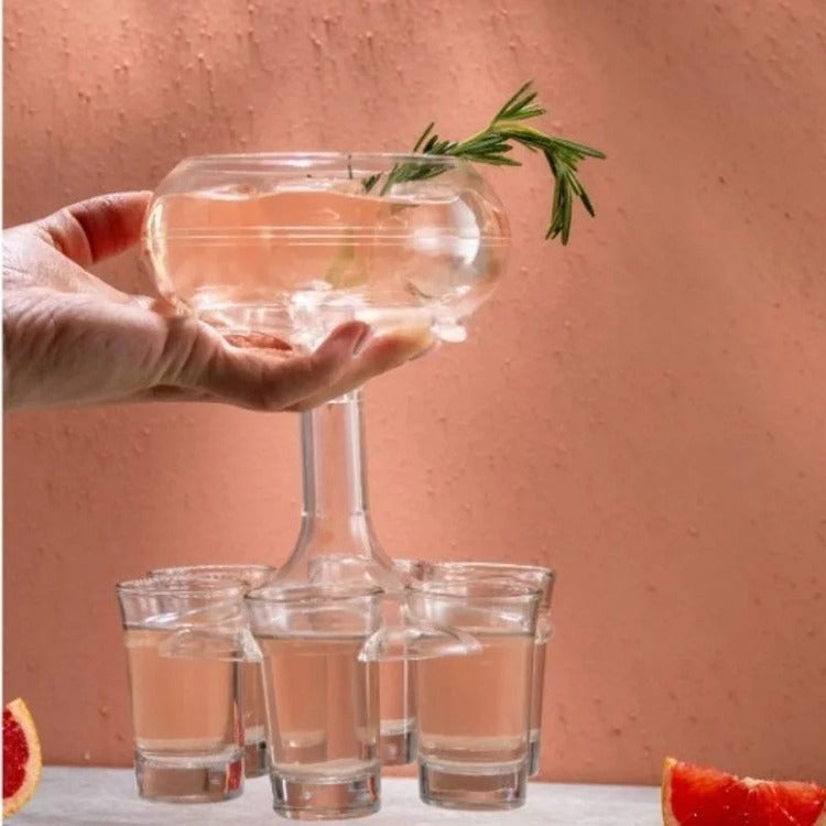 Dispenser pentru Bauturi cu 6 Shoturi, Distribuitor Rapid pentru Petreceri