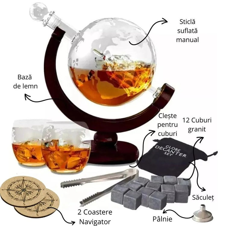 Set Cadou Decantor Glob Pamantesc Epique, 2 Pahare