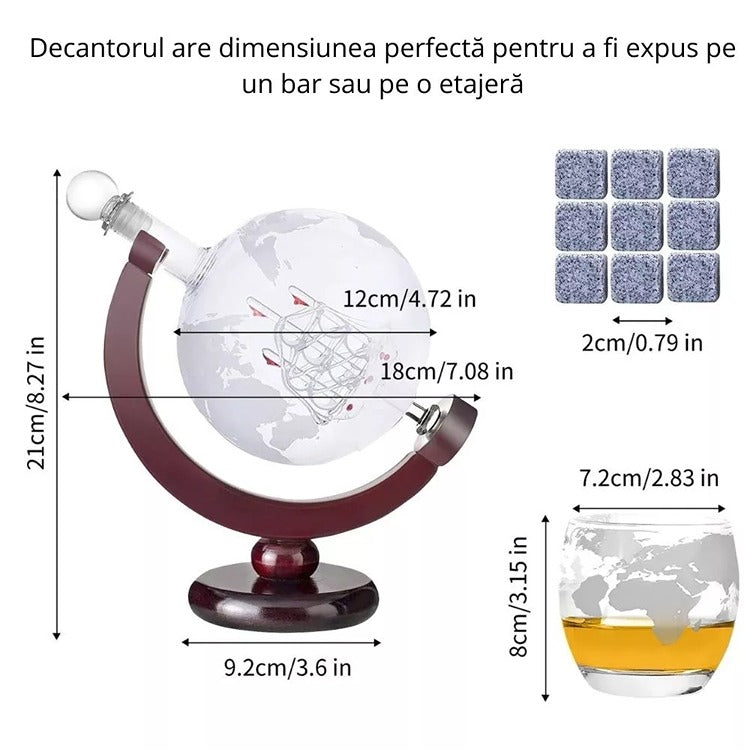 Set Cadou Decantor Glob Pamantesc Epique, 2 Pahare