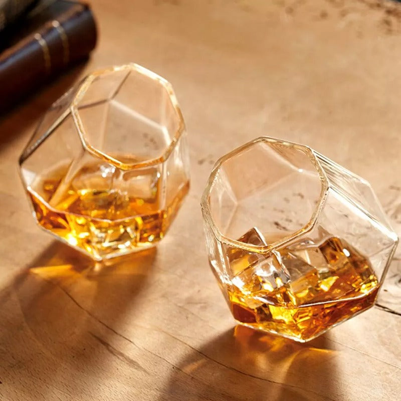 Set Cadou Decantor Sticla Diamant, 2 Pahare - Varivo