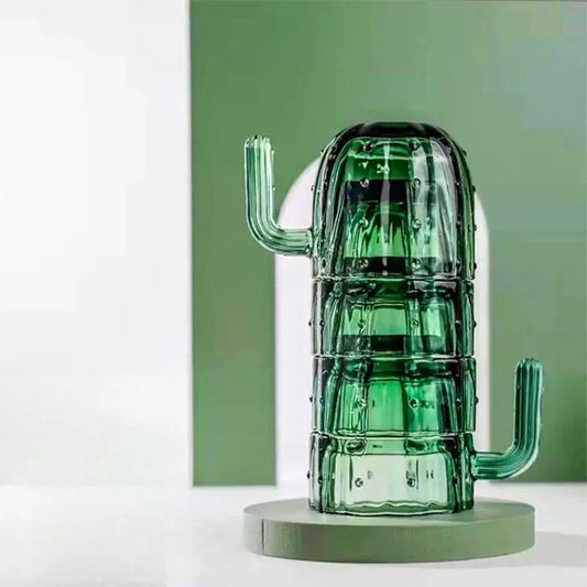 Set Cani si Pahare Stivuibile Cactus, 4 buc
