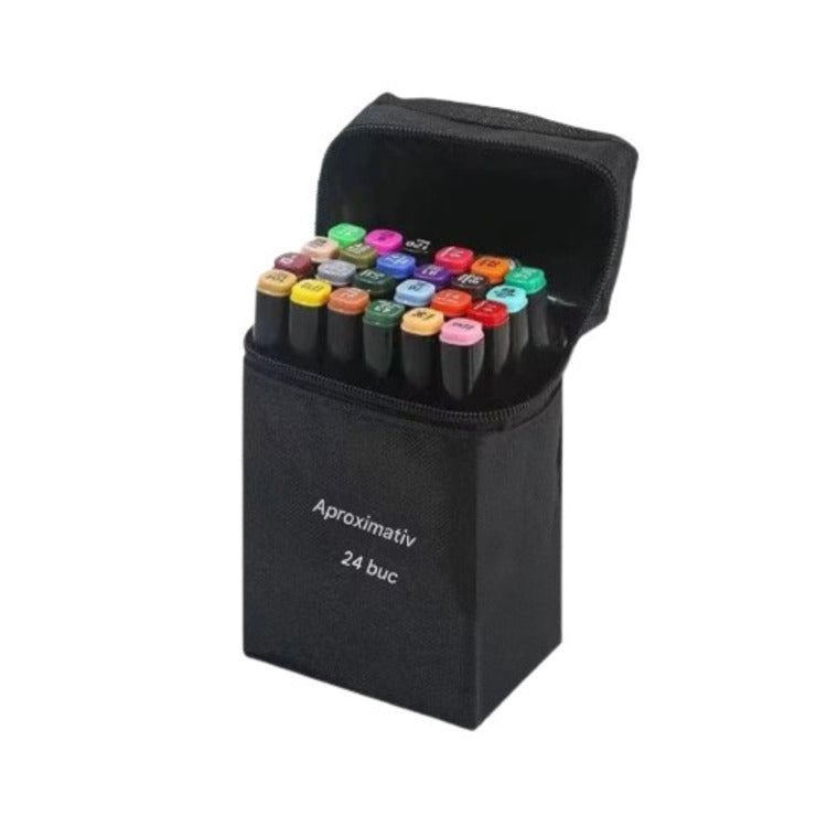 Set Markere cu Doua Capete, 15cm, 24 buc