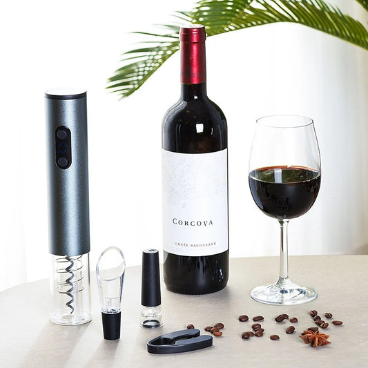 Tirbuson Electric cu Accesorii Vin, 4 piese