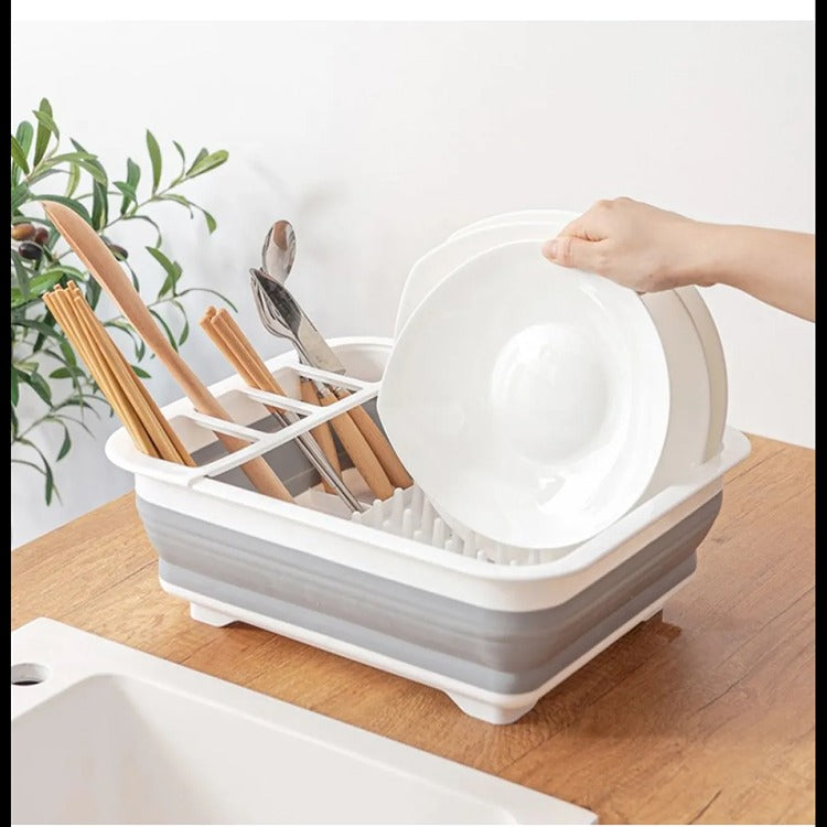 Uscator Vase Pliabil Silicon, Alb - Gri