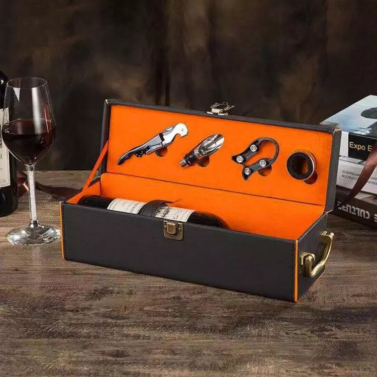 Cutie Cadou Sticla Vin cu Accesorii Deluxe
