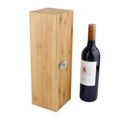 Cutie Sticla Vin din Lemn cu Accesorii