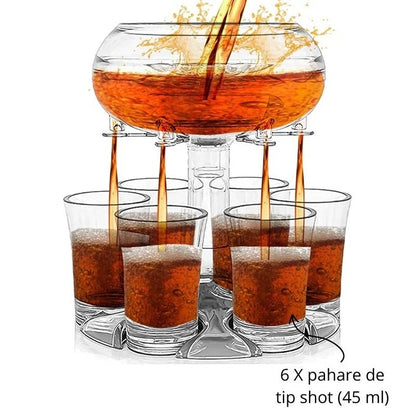 Dispenser pentru Bauturi cu 6 Shoturi, Distribuitor Rapid pentru Petreceri