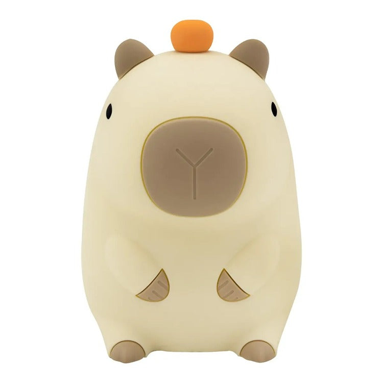 Lampa de Noapte Capybara din Silicon, Reincarcabila USB, Multicolora, 14x8cm