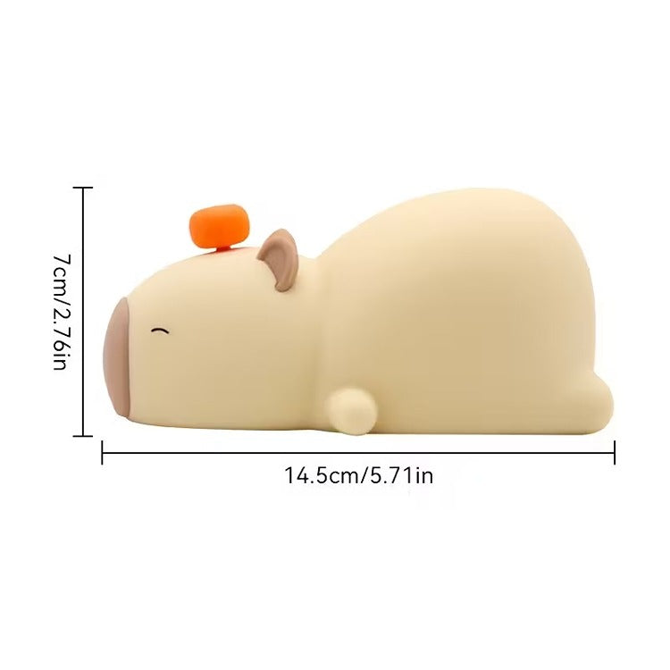 Lampa de Noapte Capybara din Silicon, Reincarcabila USB, Multicolora, 15x7cm