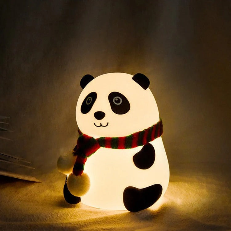 Lampa de Noapte din Silicon, Panda Multicolor, Reincarcabila USB