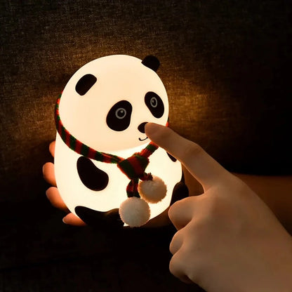 Lampa de Noapte din Silicon, Panda Multicolor, Reincarcabila USB