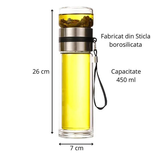 Recipient Infuzor Ceai din Sticla