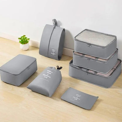 Set Huse Organizare Bagaj, Gri, 7 bucati