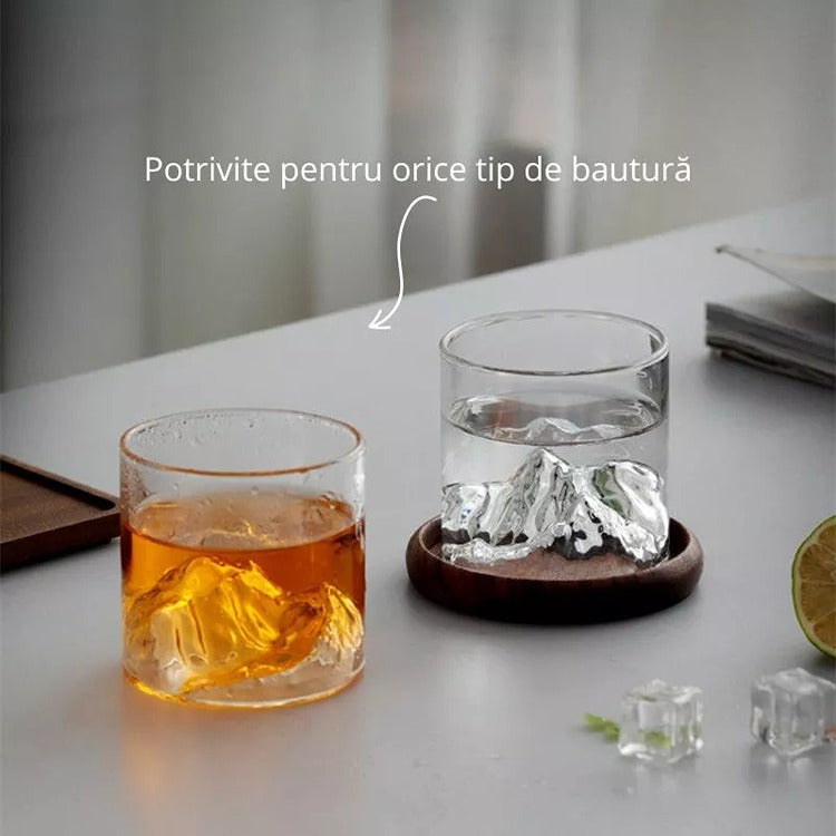 Set Pahare Sticla Forma Munte, 6 bucati - Varivo