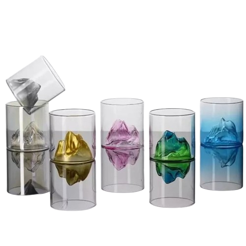 Set Pahare Sticla Forma Munte, 6 bucati - Varivo