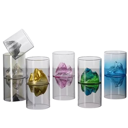 Set Pahare Sticla Forma Munte, 6 bucati - Varivo