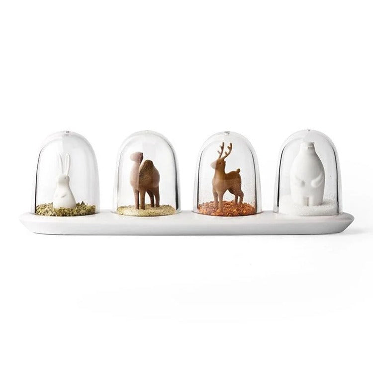 Set Recipiente Condimente Cute Animals, 4 bucati