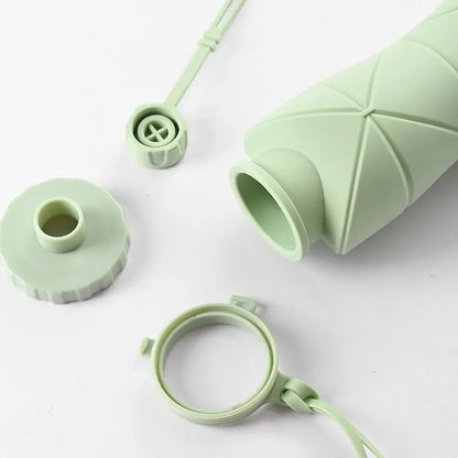 Sticla Pliabila Silicon, Verde, 600ml