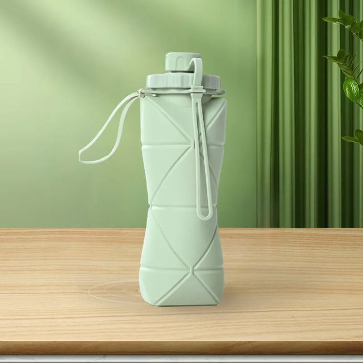 Sticla Pliabila Silicon, Verde, 600ml
