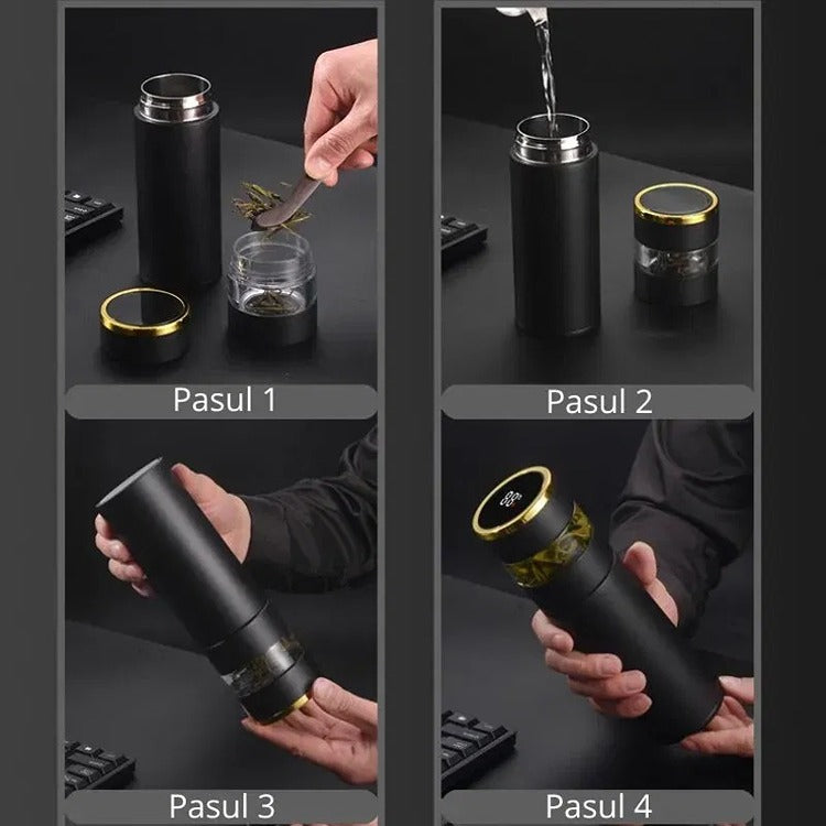 Termos Infuzor din Inox cu Afisaj Temperatura